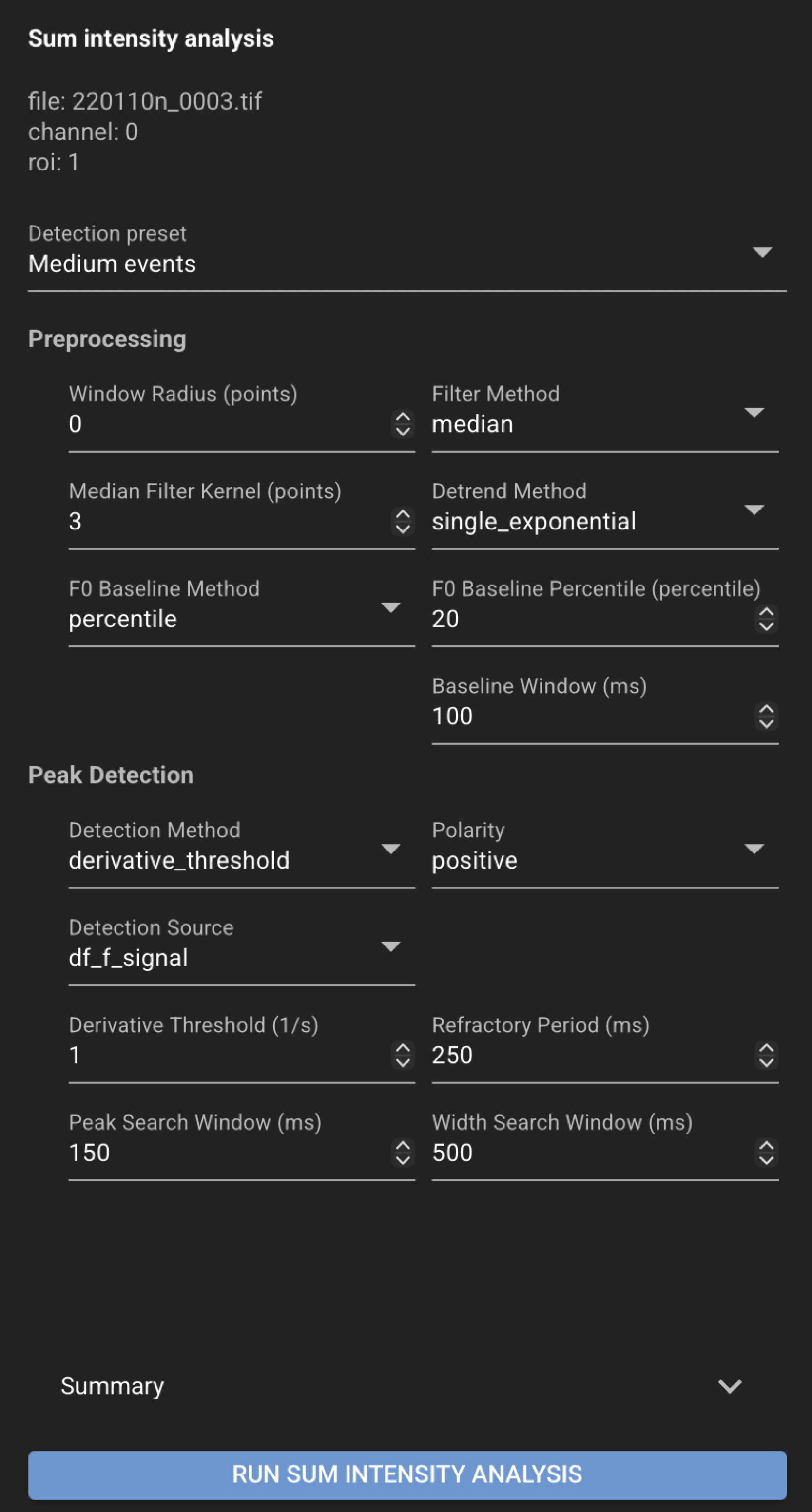CloudScope peak detection view