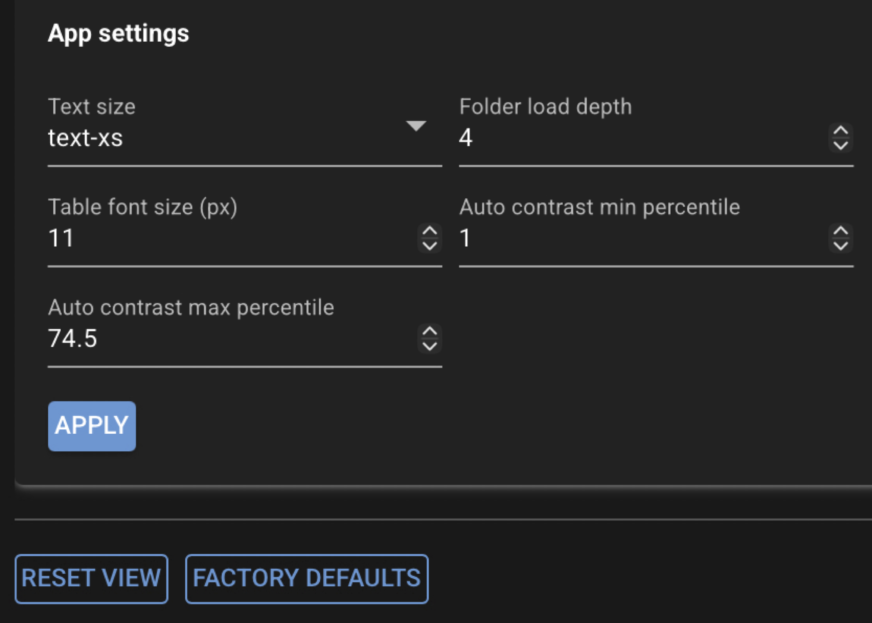 CloudScope app config panel
